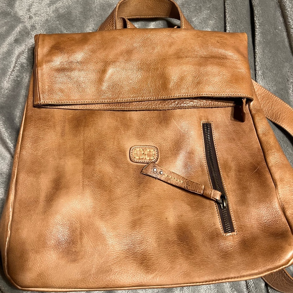 Bed Stu Howie Backpack Tan Rustic distressed leather EUC